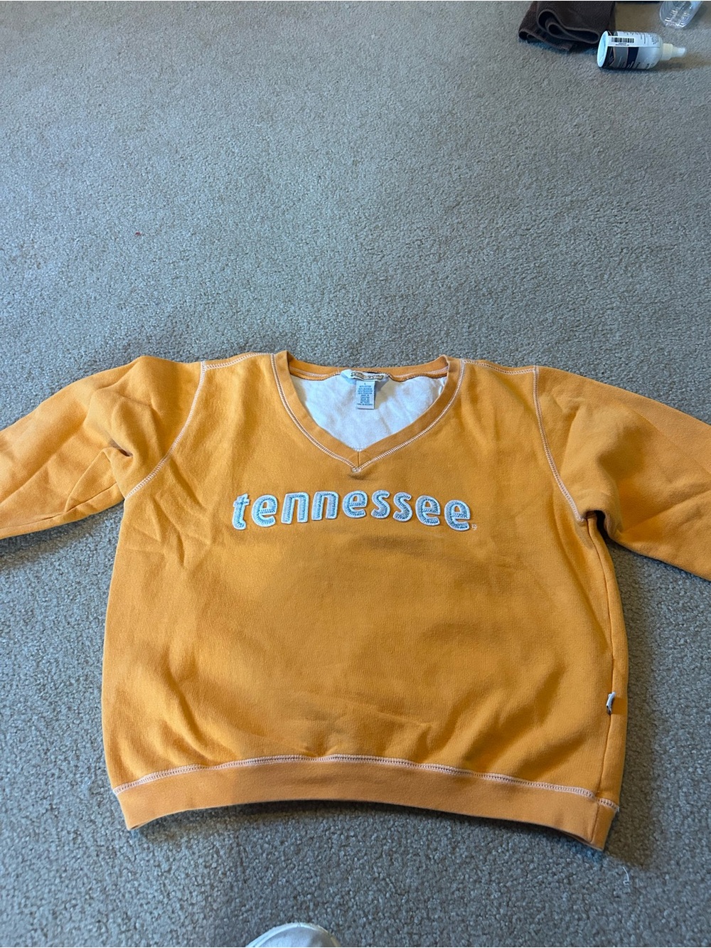 Orange V-Neck 'Tennessee' Women's Sweater